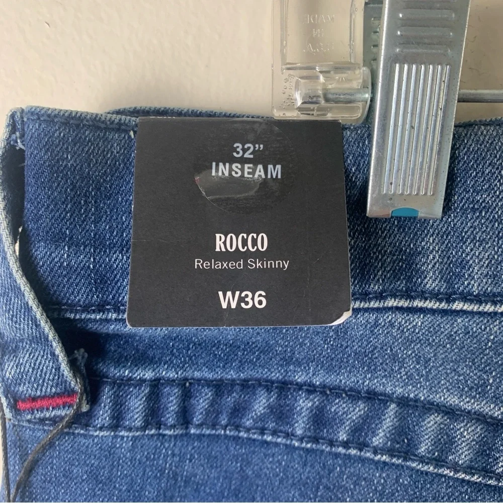 True Religion Rocco SN Flap Relaxed Skinny Men’s Jeans 36 Medium Tidal Wash